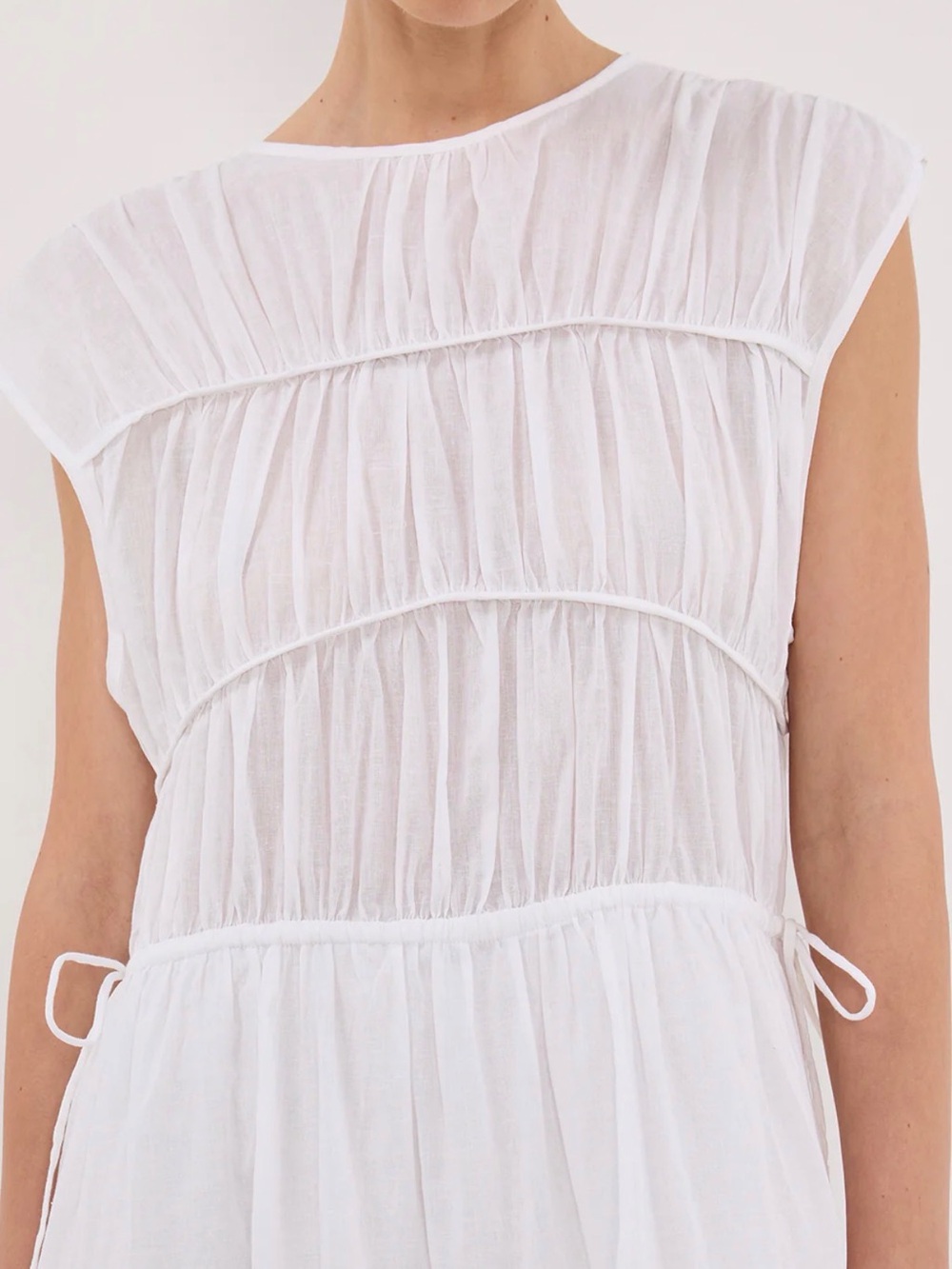 DISSH Flynn White Linen Blend Midi Dress - Picture 5 of 9